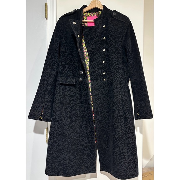 Vintage Y2K Betsey Johnson Double Breasted Black Wool Blend Coat - Picture 2 of 14
